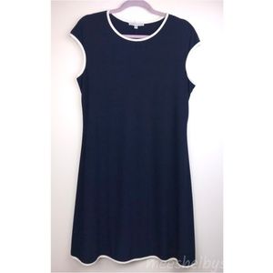 Annalee + Hope Navy Cap Sleeve Scoop Neck Dress